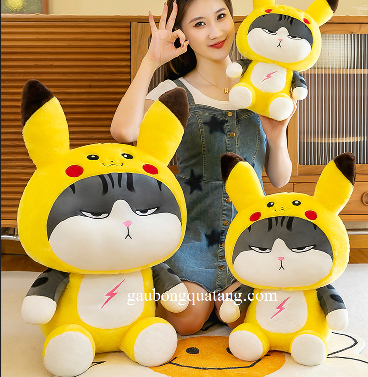 Gấu Bông Mèo Hoàng Thượng Cosplay Pikachu.